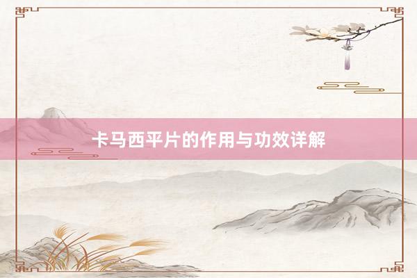 卡马西平片的作用与功效详解